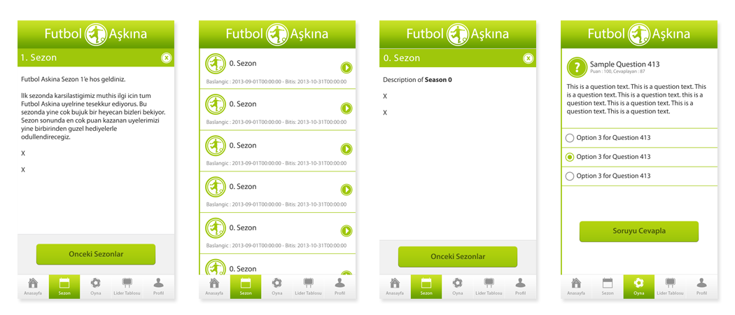 Futbol Askina App Design