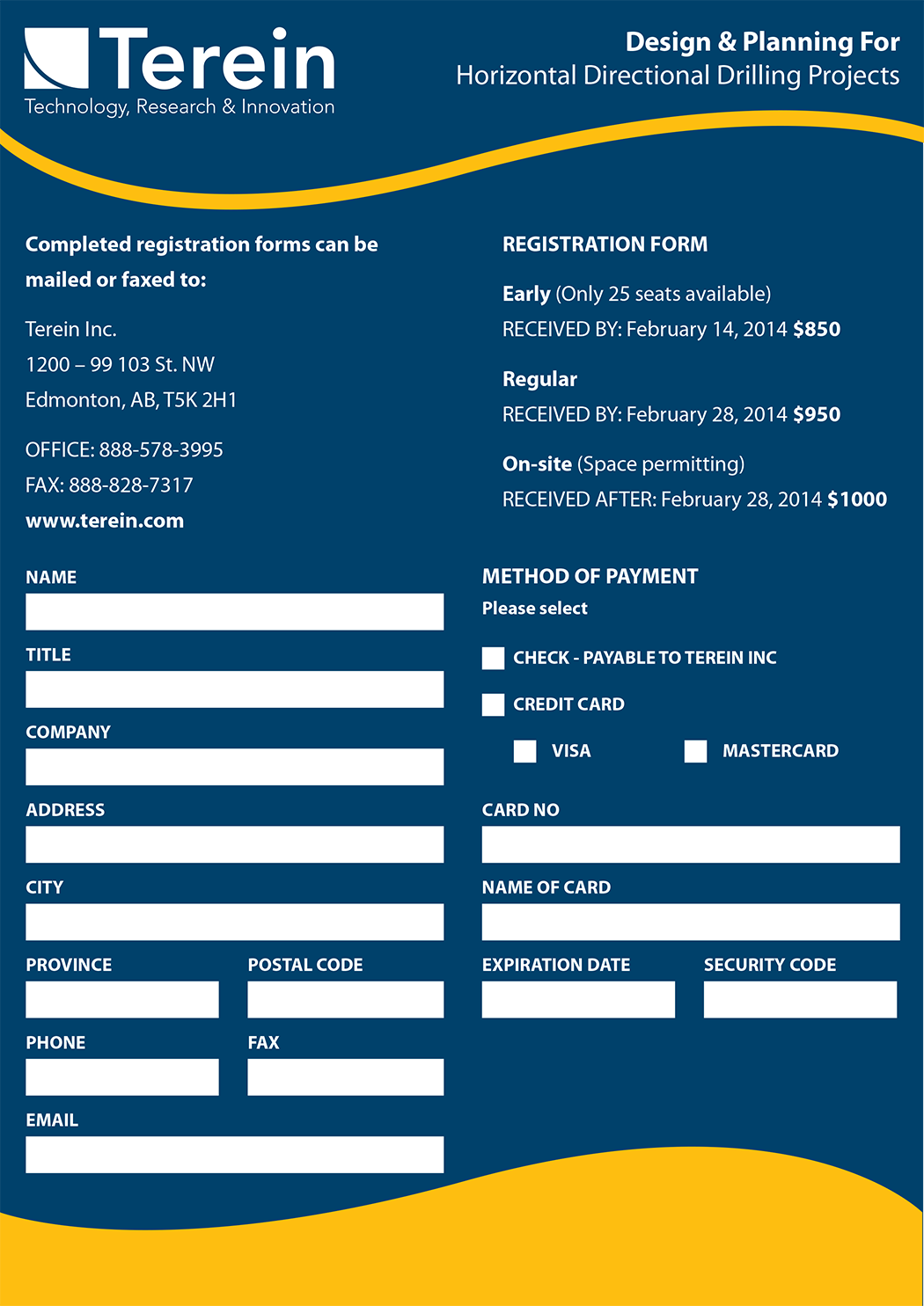 Registration Form for Terein