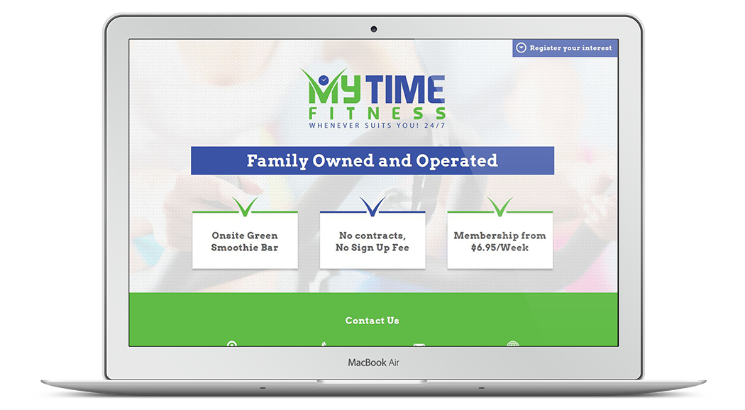 MyTime Fitness Landing Page Design